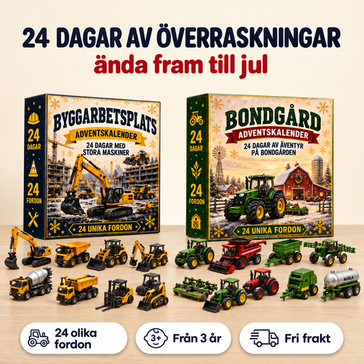 Adventskalender med 24 miniatyrfordon