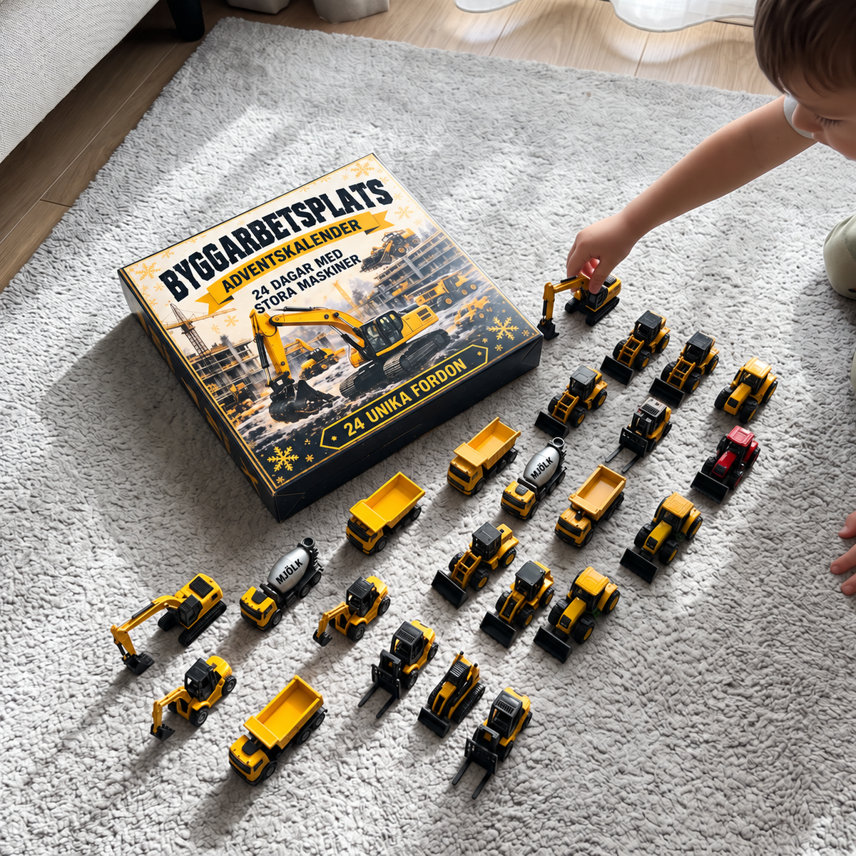 Adventskalender med 24 miniatyrfordon