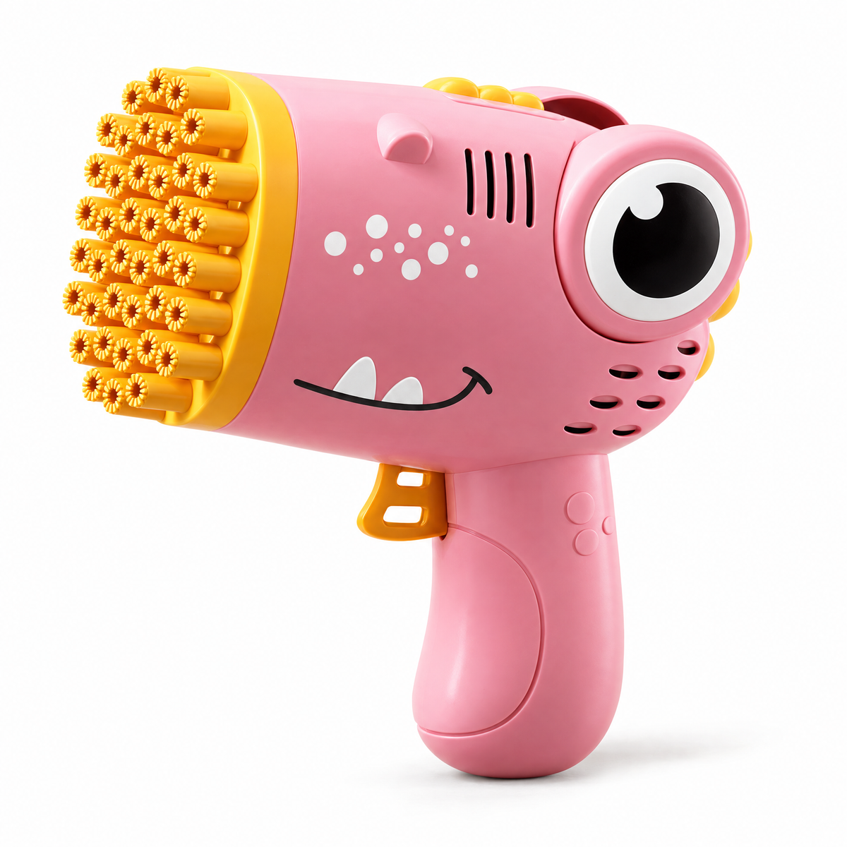 Utomhusleksaker – rosa dinosaurie-bubbelmaskin med orange bricka