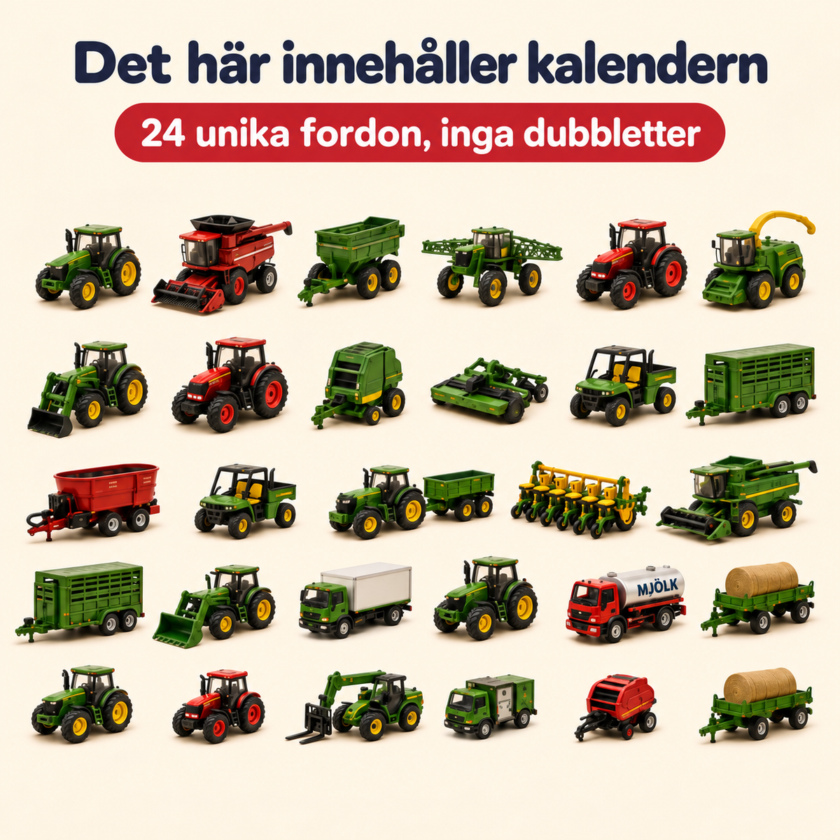 Adventskalender med 24 miniatyrfordon